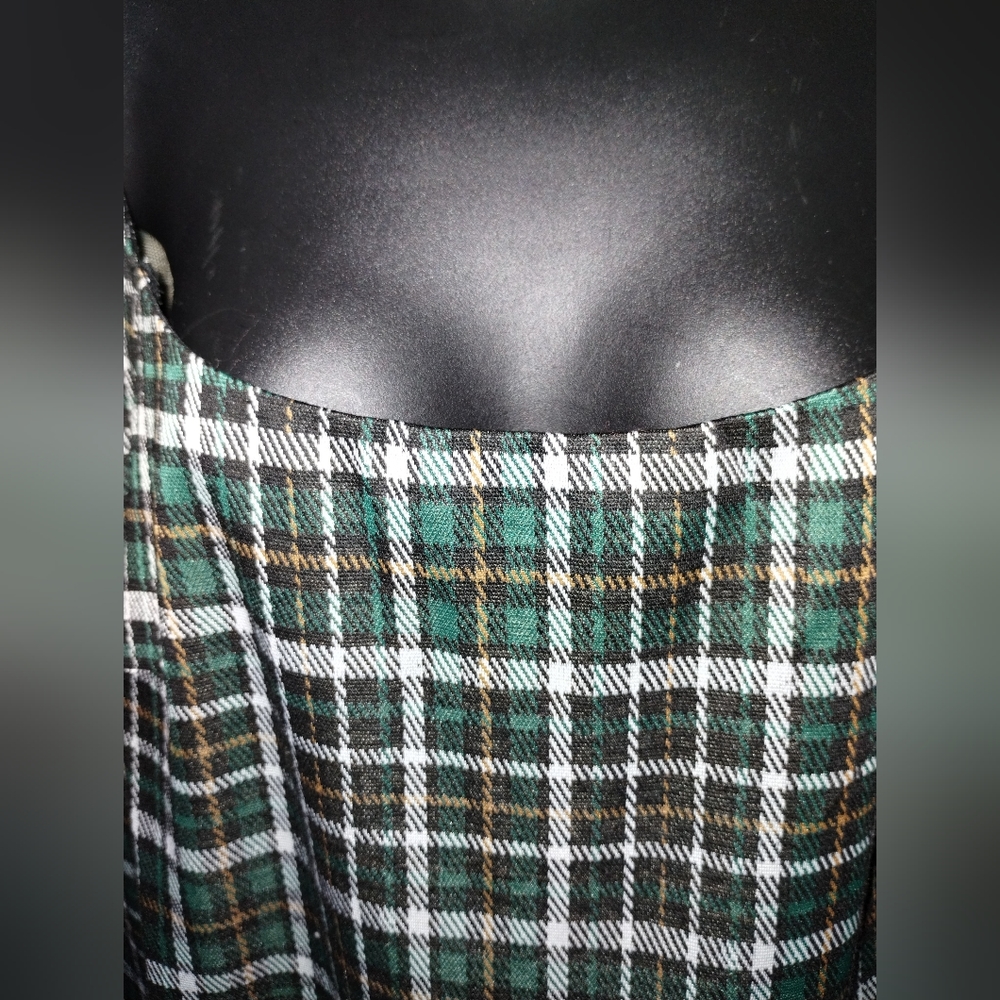 Mi Ami for Francesca's NWT plaid green dress size xl, square neck XL - Picture 7 of 13